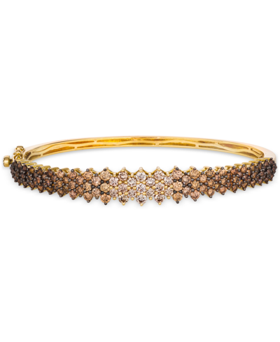 Le Vian Ombre Chocolate Ombre Diamond Cluster Bangle Bracelet (3-1/2 Ct. T.w.) In 14k Rose Gold (also Availa In Yellow Gold