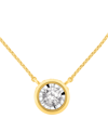 MACY'S DIAMOND MIRACLE PLATE BEZEL PENDANT NECKLACE (1/2 CT. T.W.) IN 14K GOLD, 16" + 2" EXTENDER IN 14K TW