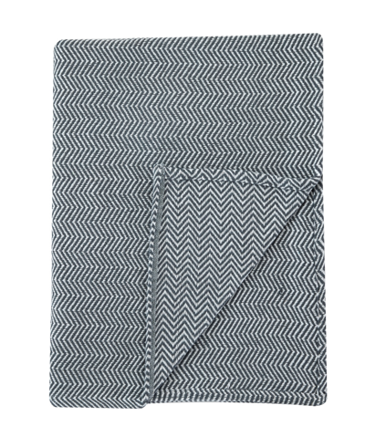 Melange Home Herringbone Cotton Blanket, Full/queen In Gray