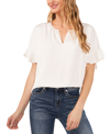 Cece Women's Short-sleeve Flutter Blouse In New Ivory