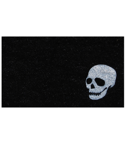 Home & More Skull Natural Coir/vinyl Doormat, 24" X 36" In Black,white