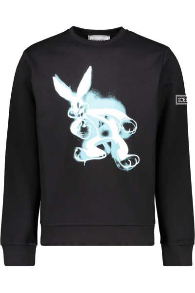 Iceberg Printed Cotton Sweatshirt In Black