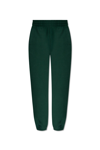 Burberry Fleeced Cotton Sweatpants With Cuffs In Ivy