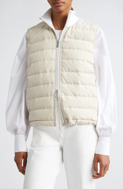 Eleventy Quilted Gilet In Sand