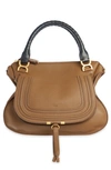 Chloé Large Marcie Leather Satchel In Palm Brown 299