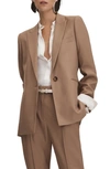 Reiss Mink Neutral Single Breasted Suit Blazer In Mink Neutral