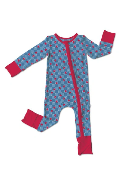 Laree + Co Babies' Lincoln Heart Convertible Zip-up Footie Pajamas In Blue