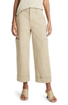 Vince Cropped Cargohose Aus Twill Aus Einer Baumwollmischung In Sepia