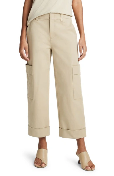 Vince Cropped Cargohose Aus Twill Aus Einer Baumwollmischung In Beige