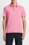 Vince Regular Fit Garment Dyed Cotton Polo In Washed Pink Blaze