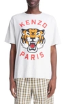 Kenzo White  Paris Lucky Tiger T-shirt In Off White