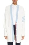Thom Browne 4-bar Cotton Cardigan In White