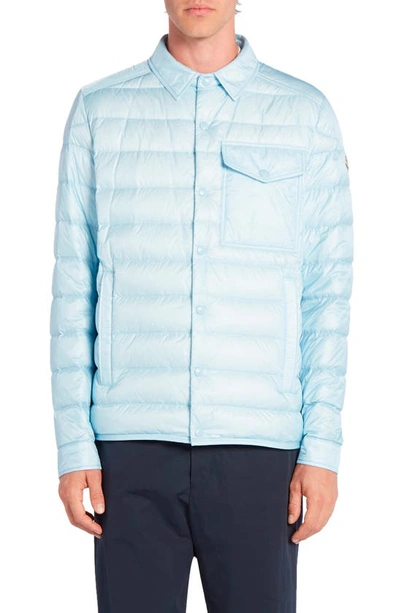 Moncler Tinibres Water Repellent Down Puffer Shacket In Blue