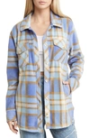 Thread & Supply Plaid Polar Fleece Shacket In Periwinkle Plaid