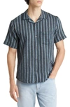 Corridor Disco Stripe Short Sleeve Shirt In Black