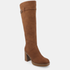 Journee Collection Women's Tru Comfort Foam Letice Wide Width Wide Calf Boots In Brown