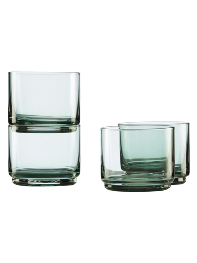 Lenox Tuscany Classics Stackable 4-piece Short Glasses In Green