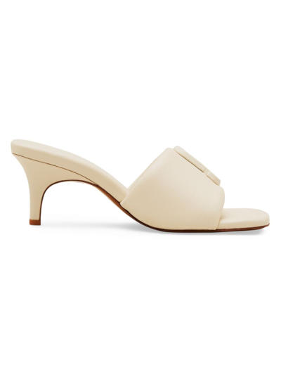 Marc Jacobs Women's The Leather J Marc Heeled Sandal In Cloud White