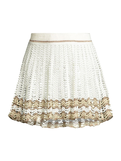 My Beachy Side Women's Crochet Metallic Miniskirt In Bronze