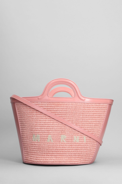 Marni Tropicalia Small Hand Bag In Rose-pink Silver