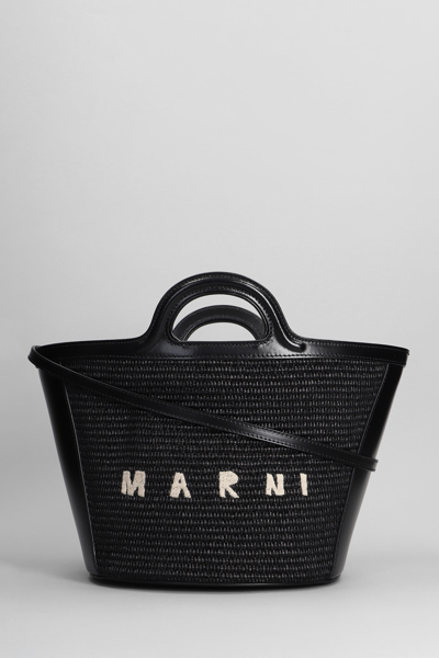 Marni Tropicalia Small Hand Bag In Black Silver