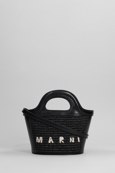 Marni Tropicalia Micro Hand Bag In Black Silver