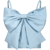 CAROLINE BOSMANS LIGHT BLUE TOP FOR GIRL WITH BOW