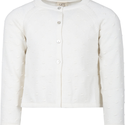 Caffe' D'orzo Kids' White Cardigan For Girl