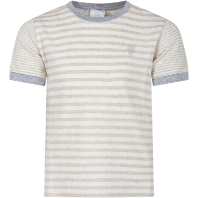 Eleventy Kids' Gray T-shirt For Boy In Beige