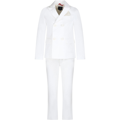 Fay Kids' White Suit For Boy