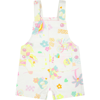 BILLIEBLUSH WHITE DUNGAREES FOR BABY GIRL WITH MULTICOLOR PATTERN