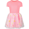 BILLIEBLUSH FUCHSIA DRESS FOR GIRL WITH TULLE AND MULTICOLOR EMBROIDERY