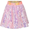 Billieblush Multicolor Skirt For Girl With Sequins In Pink