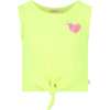BILLIEBLUSH YELLOW TANK TOP FOR GIRL WITH HEART-SHAPED BAGDE