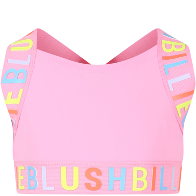 Billieblush Kids' Pink Top For Girl With Logo