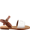 CHLOÉ IVORY SANDALS FOR GIRL WITH LOGO