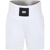 DKNY WHITE CASUAL SHORTS FOR GIRL WITH LOGO