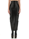Rick Owens Black Porterville Dirt Pillar Denim Maxi Skirt In Nero