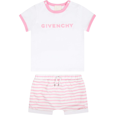 Givenchy Pink Baby Girl Set With Logo