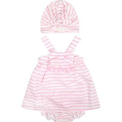 GIVENCHY PINK DRESS FOR BABY GIRL WITH STRIPES