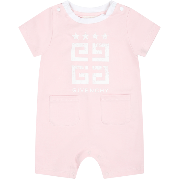 Givenchy Baby White 4G Jumpsuit & Cloth Set