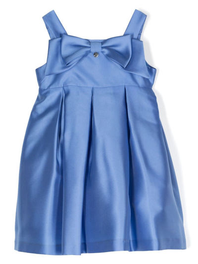 Amaya Arzuaga Kids' Dress With Pleats In Light Blue