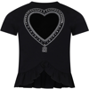 GIVENCHY BLACK T-SHIRT FOR GIRL WITH LOGO