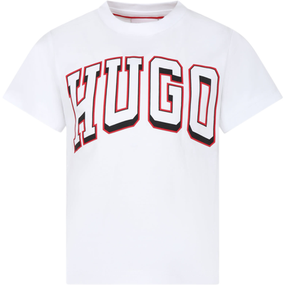 Hugo Boss Kids' White T-shirt For Boy With Logo