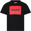 HUGO BOSS BLACK T-SHIRT FOR BOY WITH LOGO