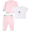 KARL LAGERFELD PINK SET FOR BABY GIRL WITH LOGO