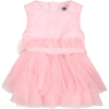 KARL LAGERFELD PINK DRESS FOR BABY GIRL WITH LOGO