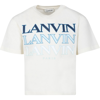 LANVIN IVORY T-SHIRT FOR BOY WITH LOGO