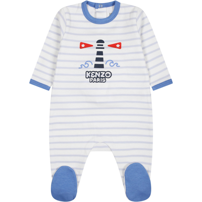 Kenzo Multicolor Babygrow For Baby Boy With Print
