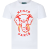 KENZO WHITE T-SHIRT FOR BOY WITH ICONIC ELEPHANT
